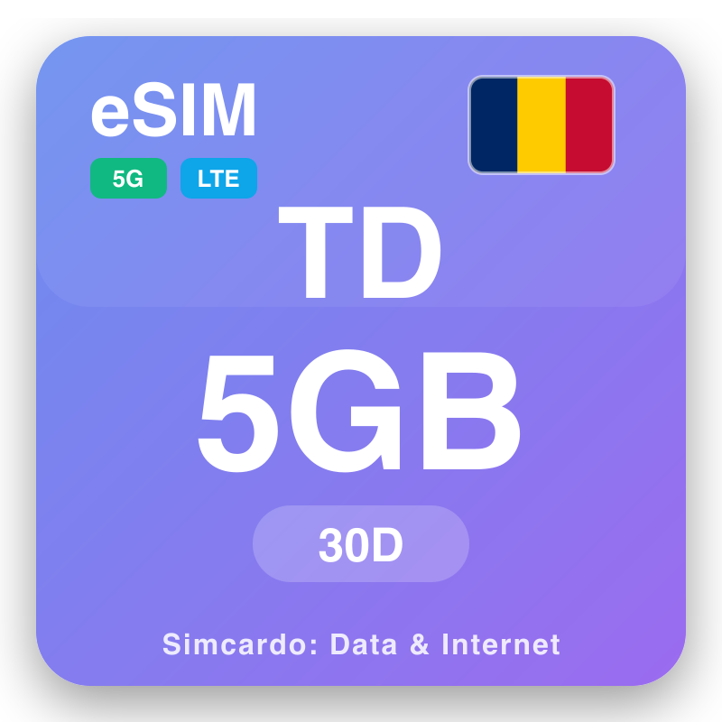 eSIM Tchad 5 GB för 30 dagar