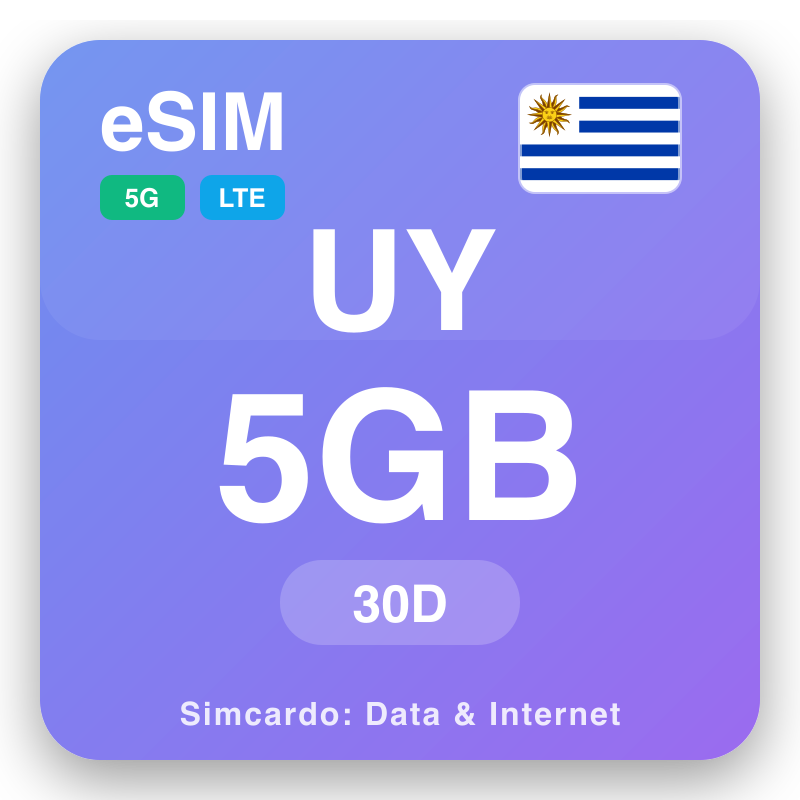 eSIM Uruguay 5 GB voor 30 dagen