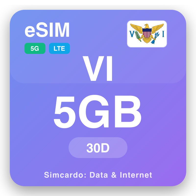 eSIM Etikun Fagini ti Amẹrika 5 GB fun 30 ọjọ