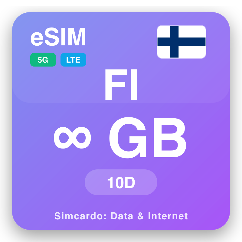 eSIM Filandi Unlimited fun 10 ọjọ