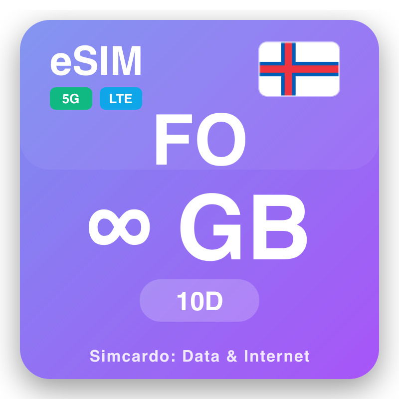eSIM Farer adaları Unlimited 10 gün üçün