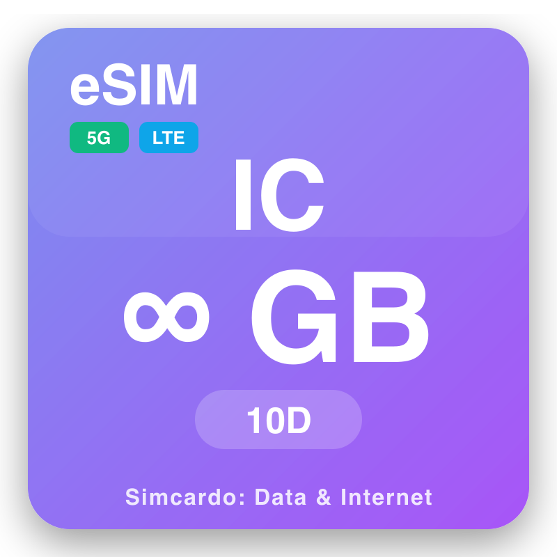 eSIM កោះ​កាណារី Unlimited សម្រាប់ 10 ថ្ងៃ