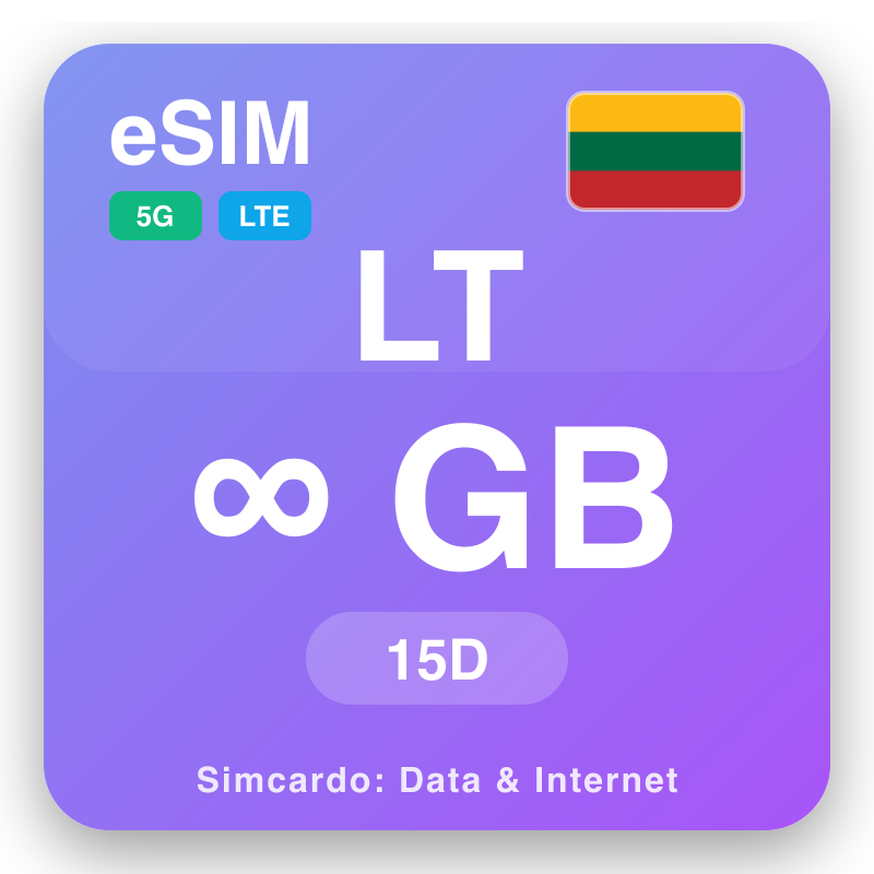 eSIM Λιθουανία Unlimited για 15 ημέρες