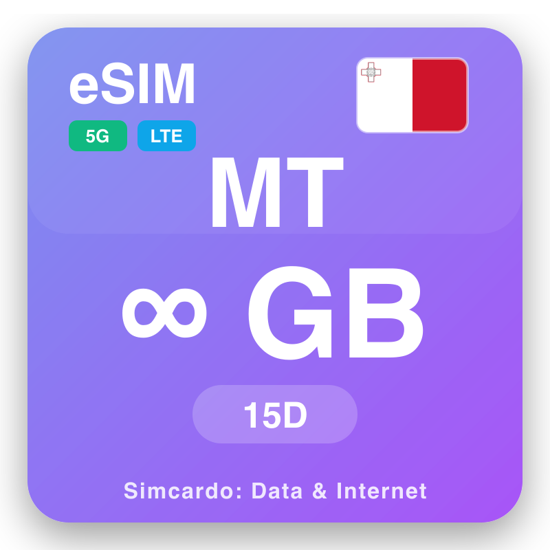 eSIM Malta - rencana data perjalanan dan internet seluler