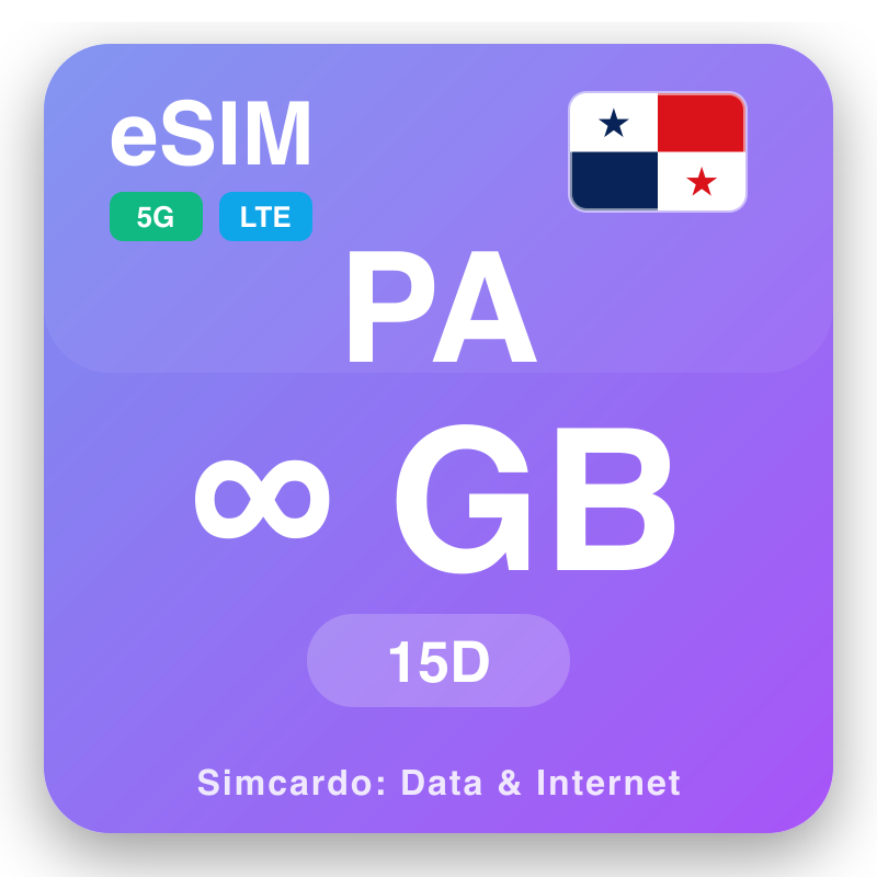 eSIM 巴拿马 Unlimited 为 15 天