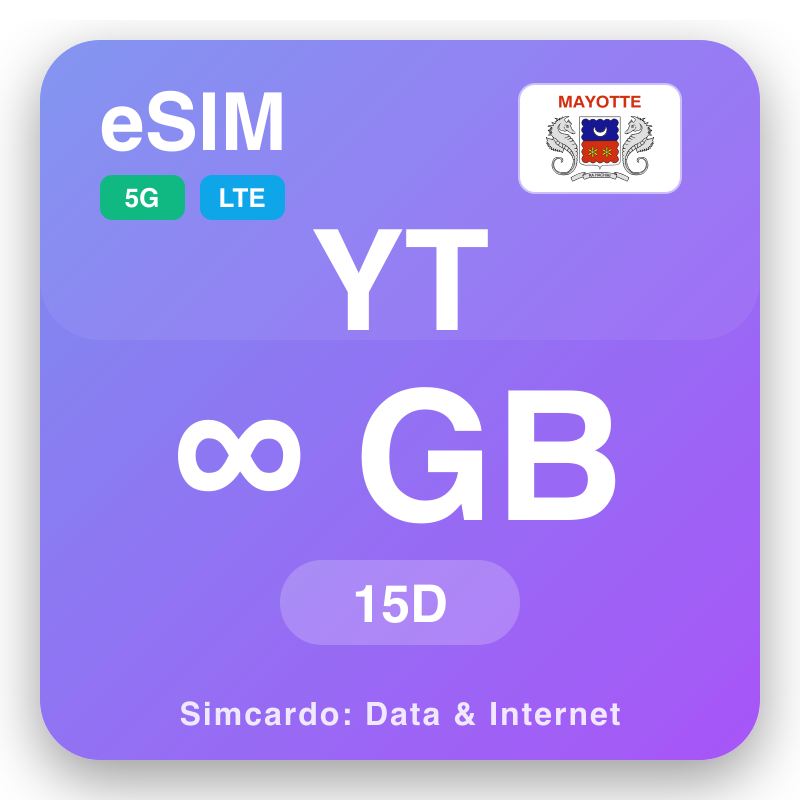 eSIM Mayotte - planaichean dàta siubhail agus eadar-lìon gluasadach