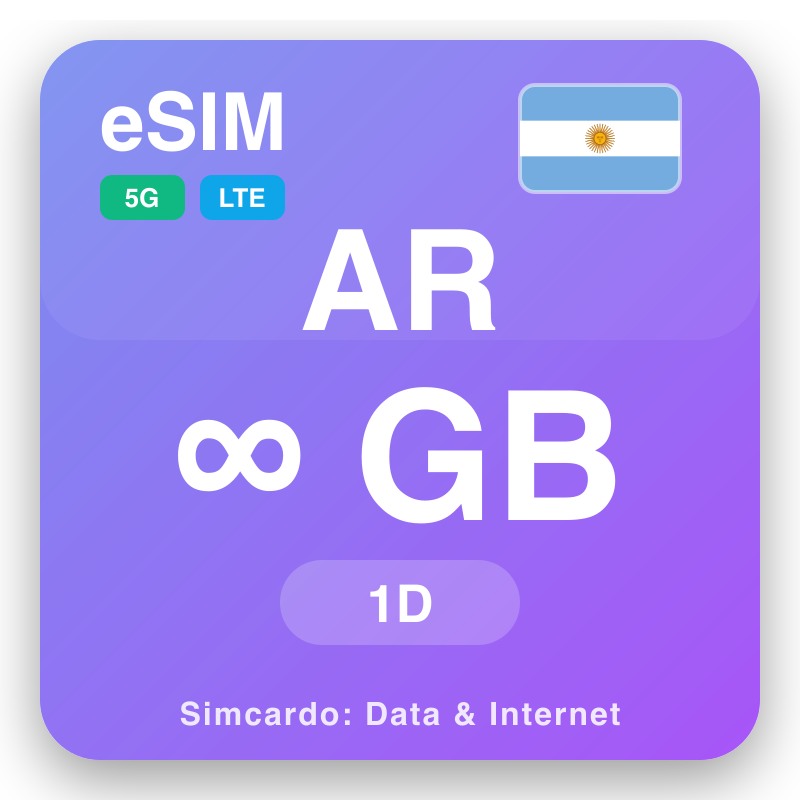 eSIM Argentina Unlimited mo le 1 aso