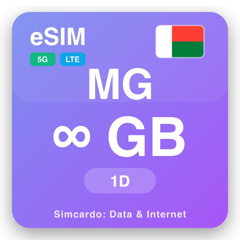 eSIM Madagascar - na plan ni data ni lako kei na internet ni mobile