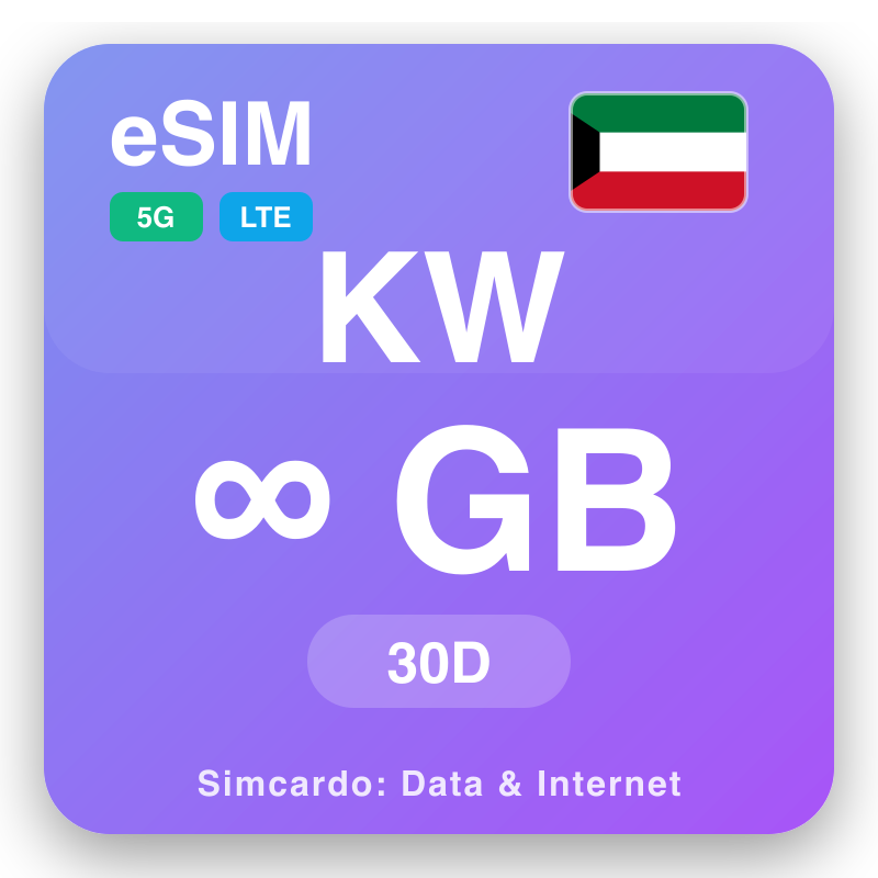 eSIM Kuvajt Unlimited na 30 dni