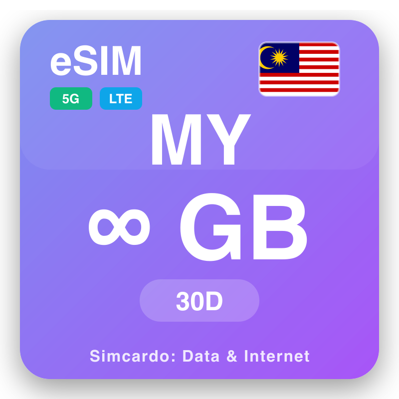 eSIM Malezja - plany danych podróżnych i mobilny internet