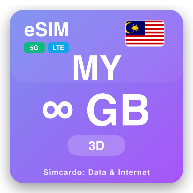 eSIM Malezja - plany danych podróżnych i mobilny internet