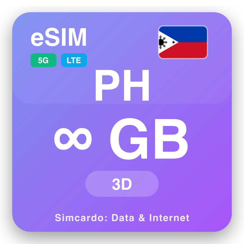 eSIM Philippines Unlimited mo le 3 aso