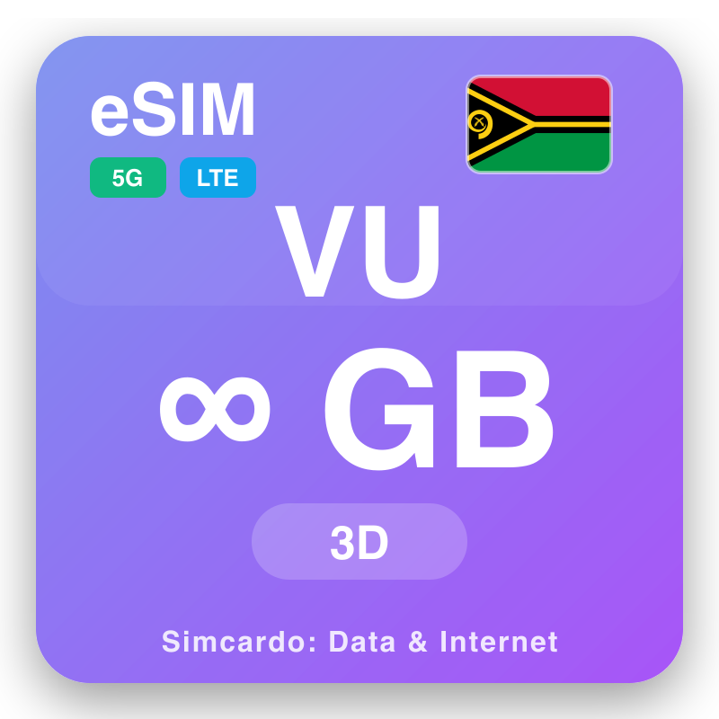 eSIM Vanuatu Unlimited i 3 dager