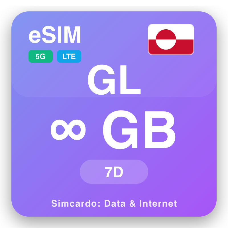 eSIM Gröönimaa Unlimited kuni 7 päeva