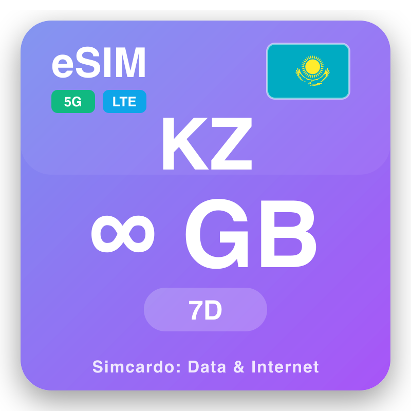 eSIM Kazachstan Unlimited na 7 dni