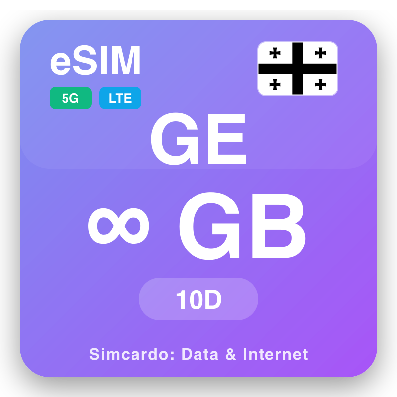 eSIM Gruzie Unlimited na 10 dní