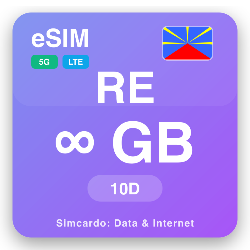 eSIM Réunion Unlimited kuni 10 päeva