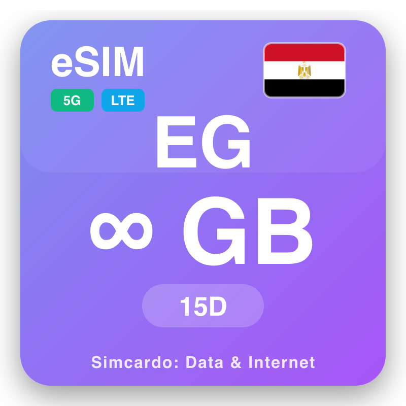 eSIM Ai Cập Unlimited cho 15 ngày