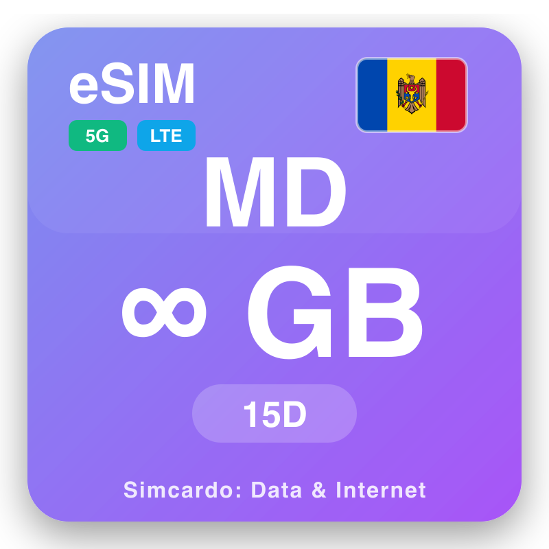 eSIM Moldova Unlimited pe 15 días rupi