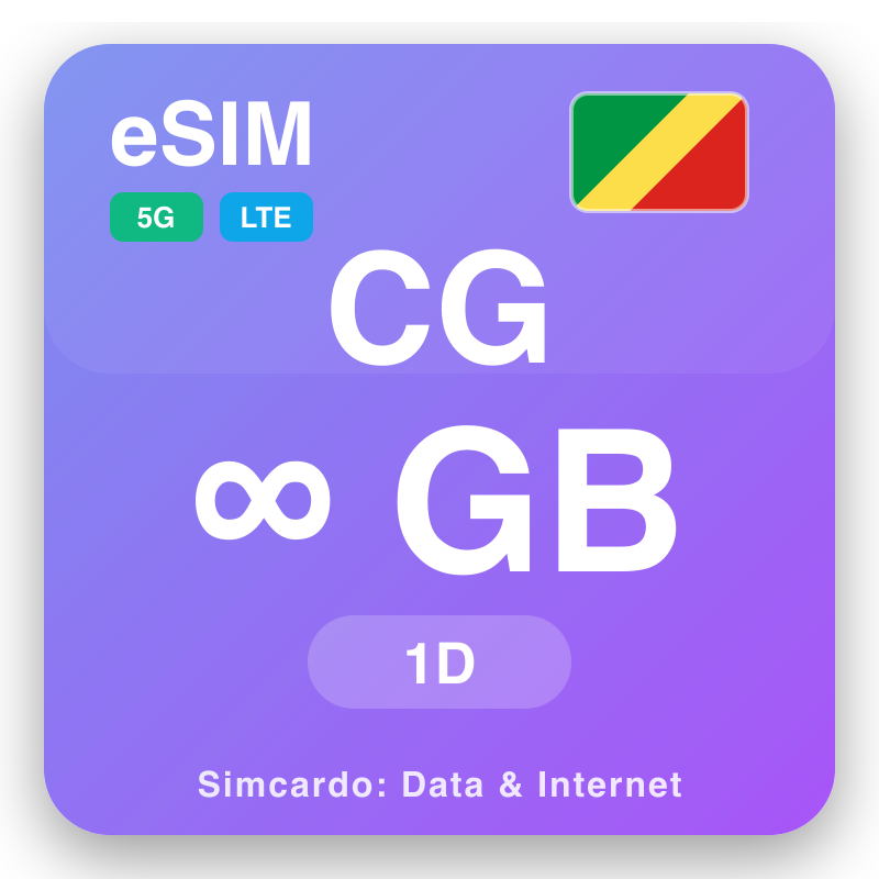 eSIM Kongo-Brazzaville - reisedataplaner og mobil internett