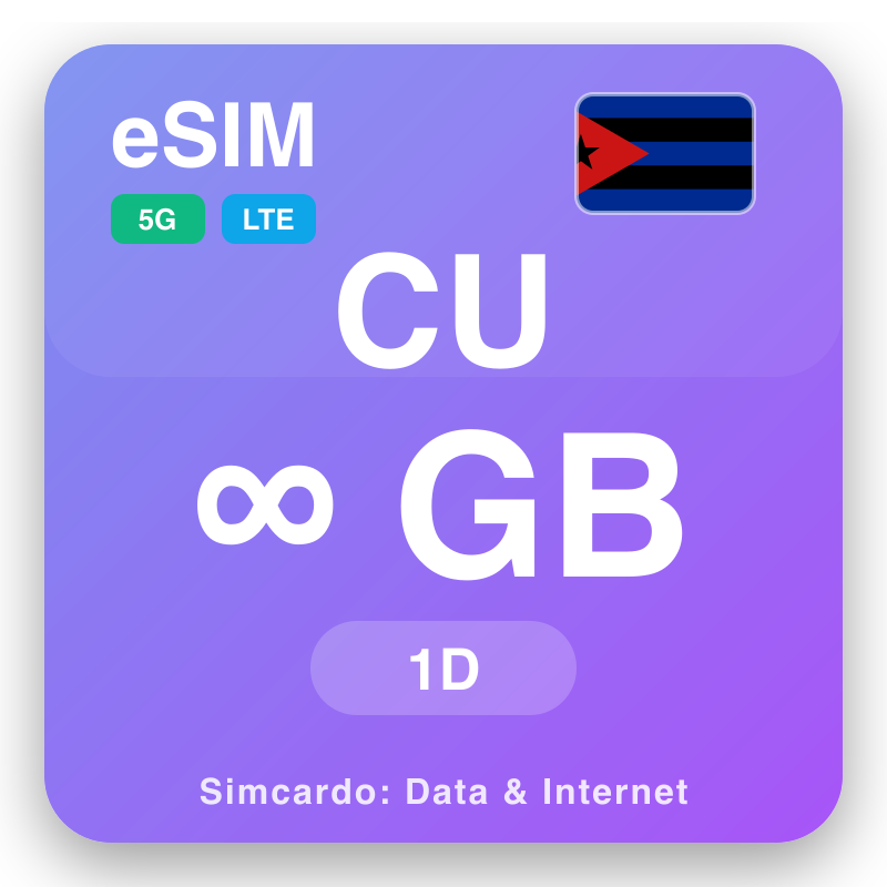 eSIM Cuba Unlimited para 1 día