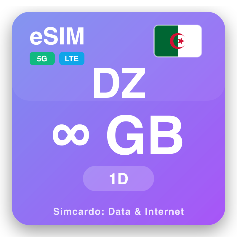 eSIM Algeria Unlimited pou 1 jou
