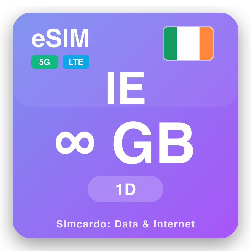 eSIM Ireland - reisdataplannen en mobiel internet