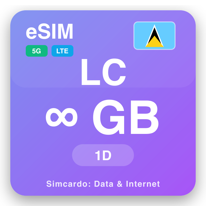 eSIM Света Луција Unlimited za 1 dan