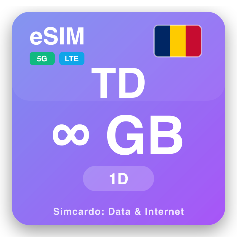 eSIM Чад Unlimited за 1 ден