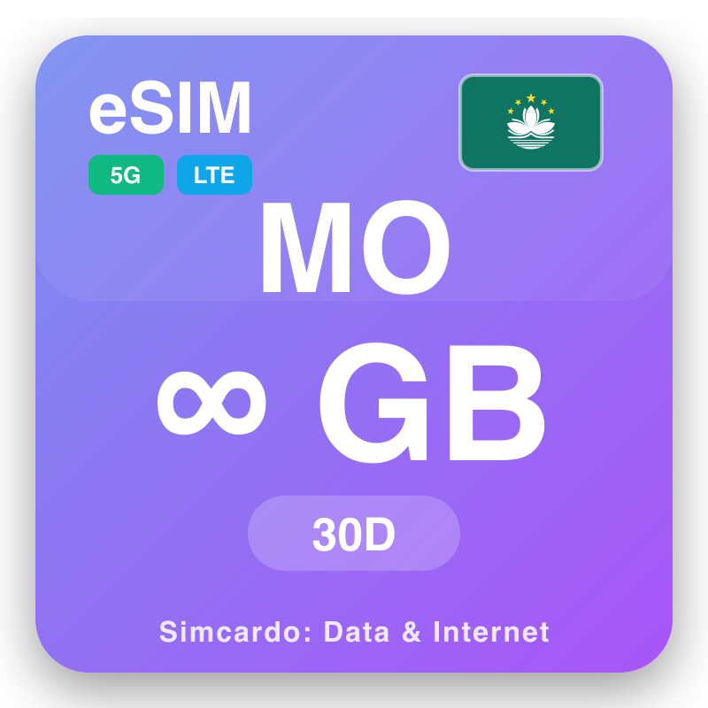 eSIM MO Unlimited no ka 30 mau lā
