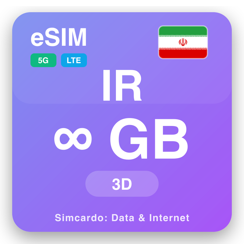 eSIM Ιράν Unlimited για 3 ημέρες