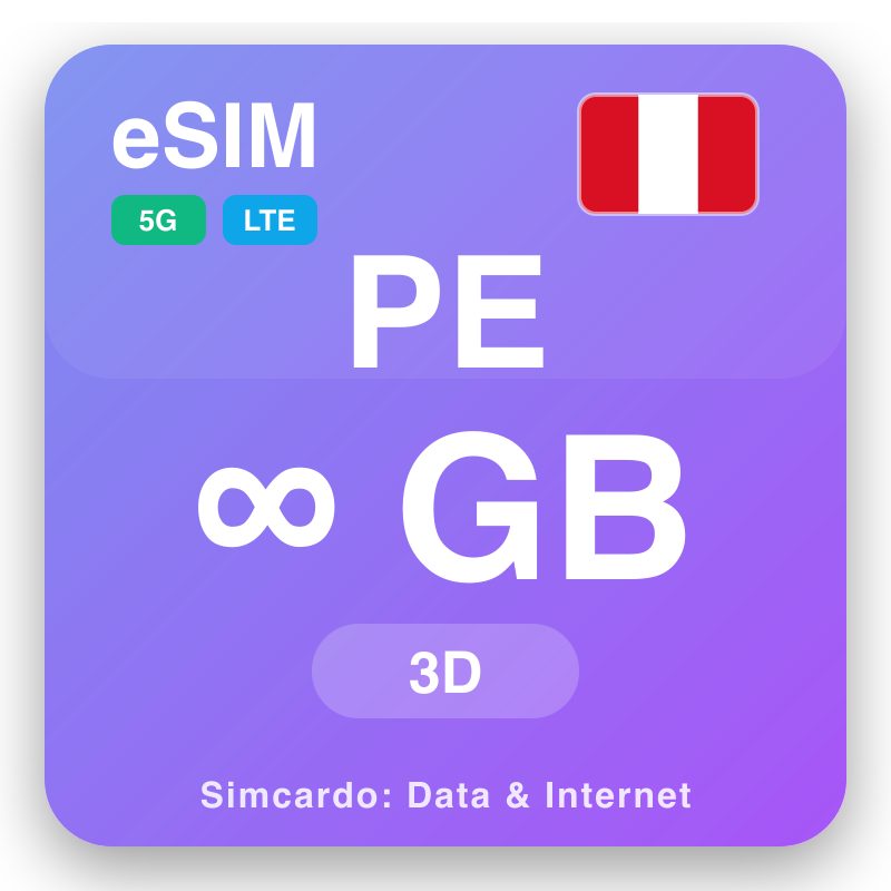 eSIM Peru Unlimited för 3 dagar