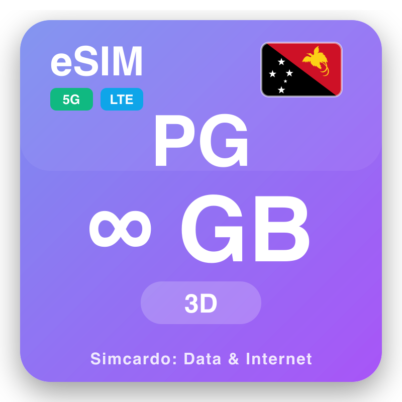 eSIM PG - gahunda z'ibikoresho bya interineti y'ubukerarugendo na mobile