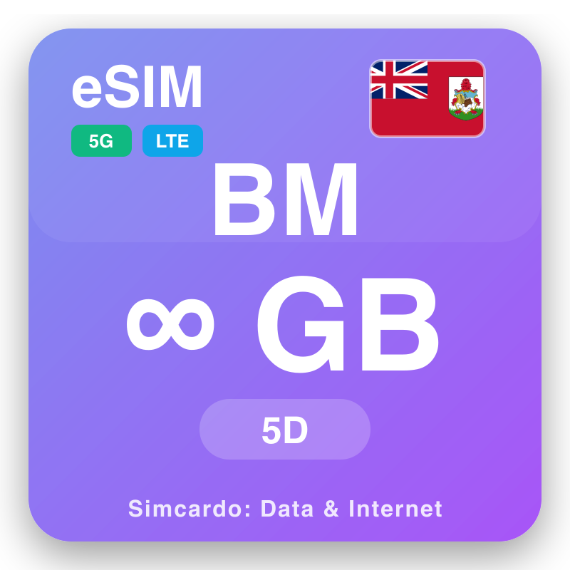 eSIM Bermuda Unlimited för 5 dagar