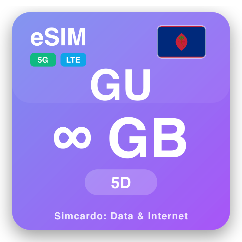 eSIM Գուամ Unlimited միայն 5 օրեր համար