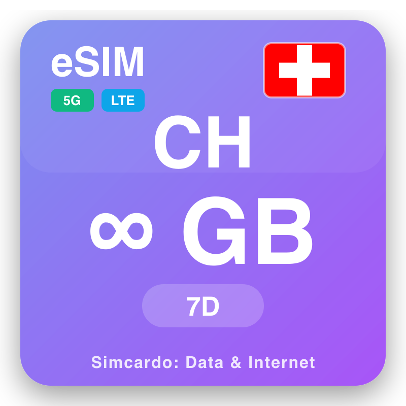 eSIM Svájc Unlimited 7 nap alatt