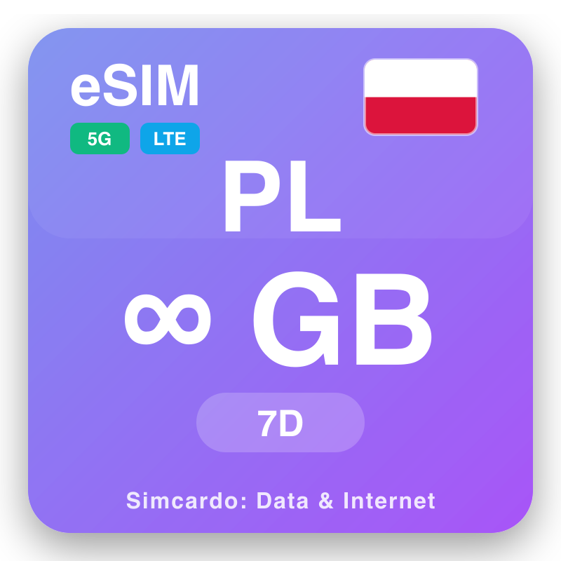 eSIM il-Polonja Unlimited għal 7 ġimgħat