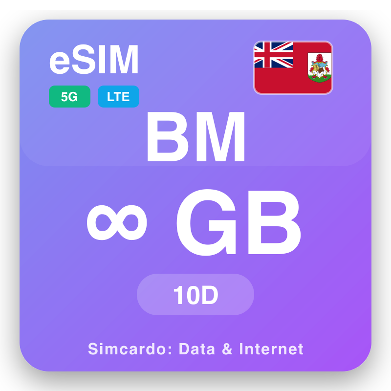 eSIM Bermuda - gói dữ liệu du lịch và internet di động