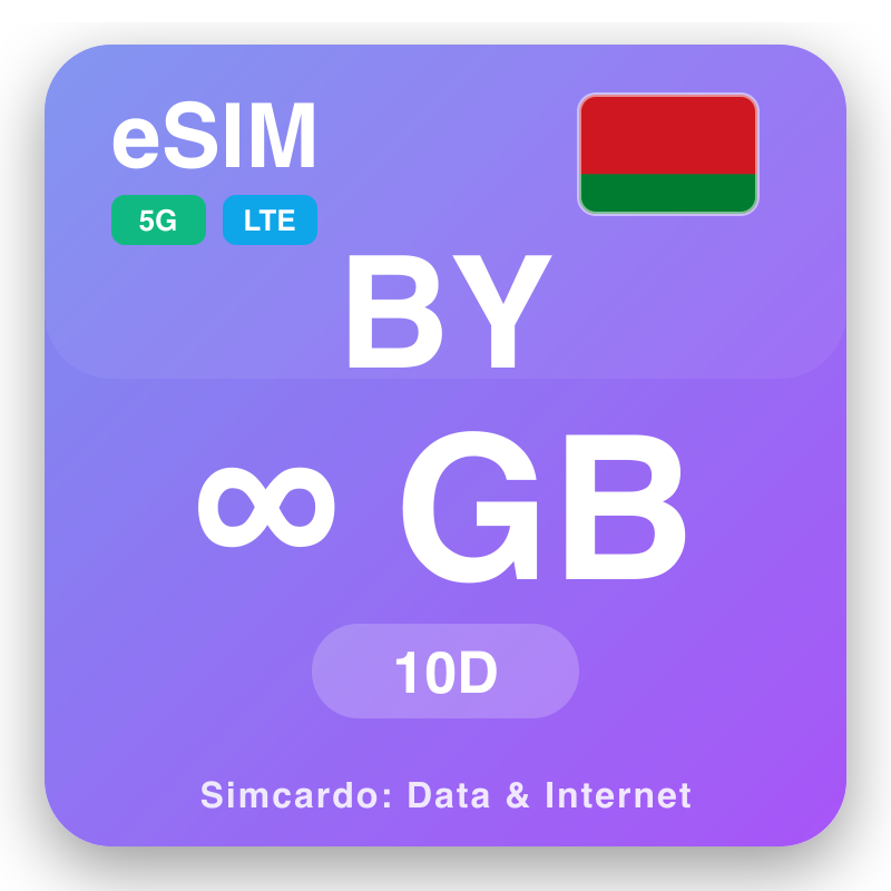 eSIM Belarus Unlimited pou 10 jou