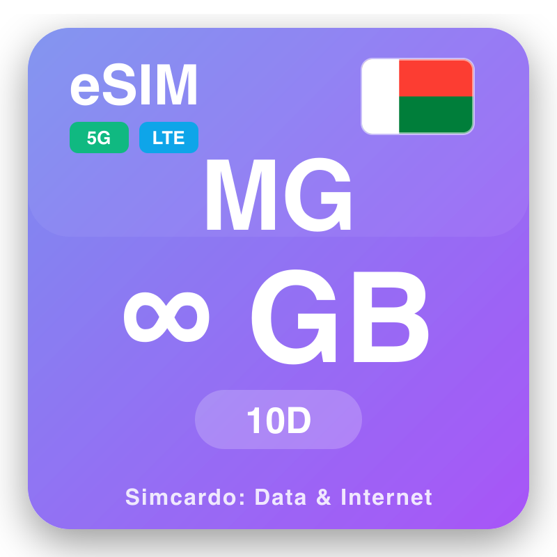 eSIM Madagascar - na plan ni data ni lako kei na internet ni mobile