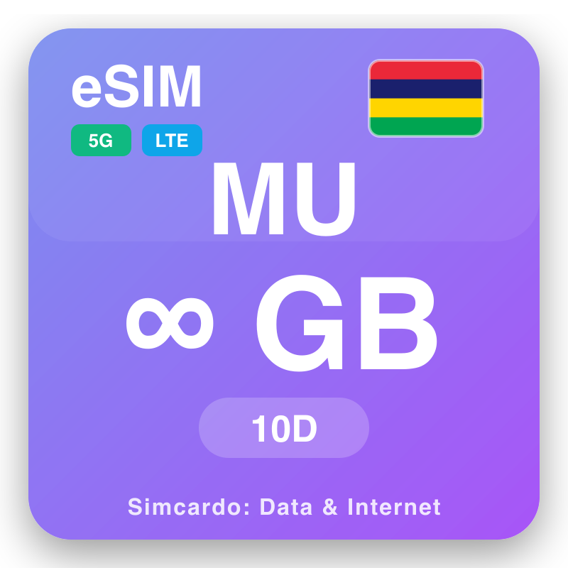 eSIM Mauritius Unlimited i 10 dager