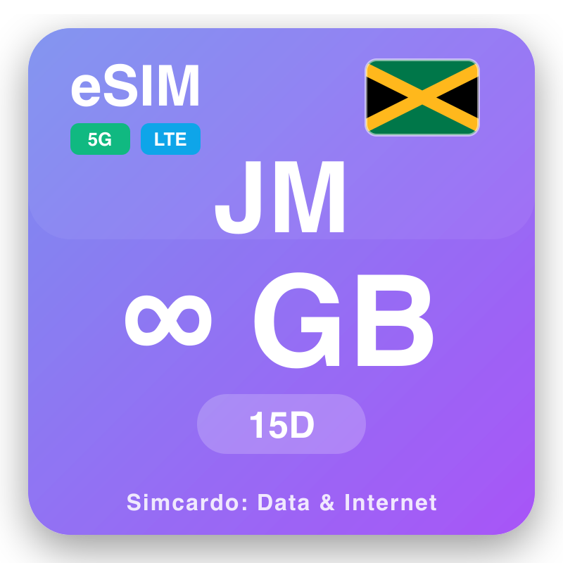 eSIM Jamaïque Unlimited pendant 15 jours
