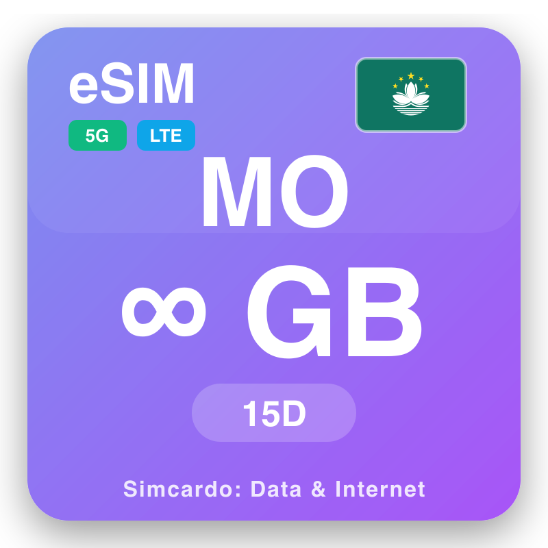 eSIM RAS di Macao Unlimited per 15 giorni