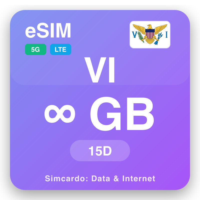 eSIM Amerikaanse Maagdeneilanden Unlimited voor 15 dagen