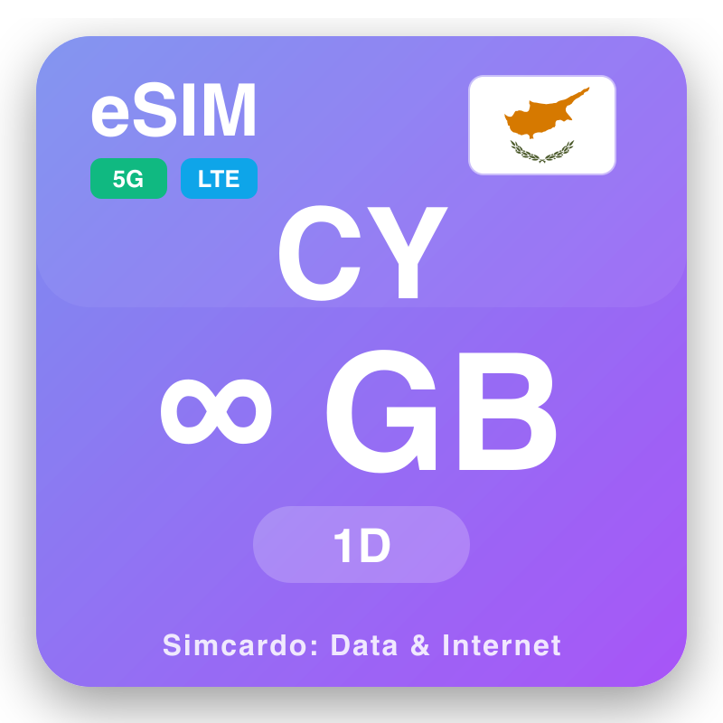 eSIM Kipr Unlimited 1 gün üçün