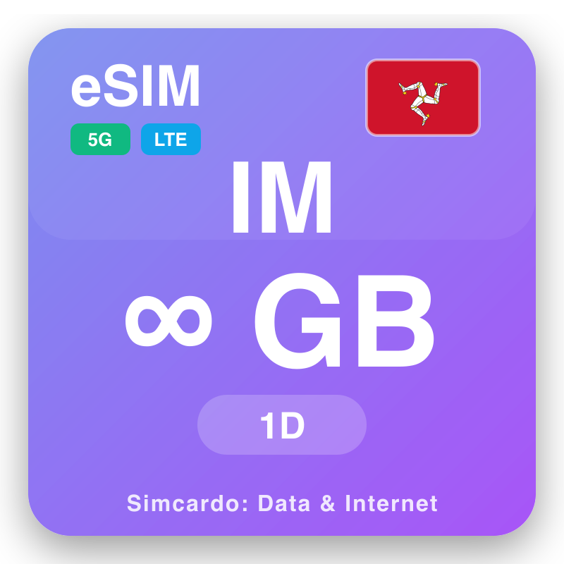 eSIM Isle of Man Unlimited untuk 1 hari