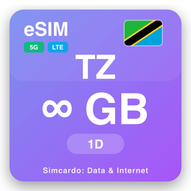 eSIM an Tansáin Unlimited do 1 lá