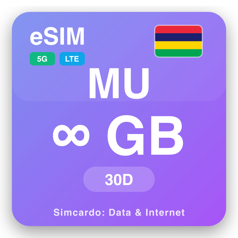 eSIM Mauritius Unlimited me 30 siga