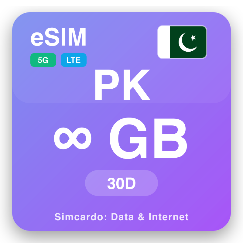 eSIM Pagastàn Unlimited air 30 làithean