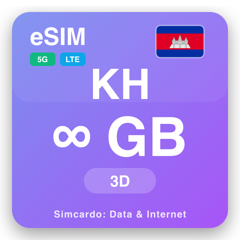 eSIM Καμπότζη Unlimited για 3 ημέρες